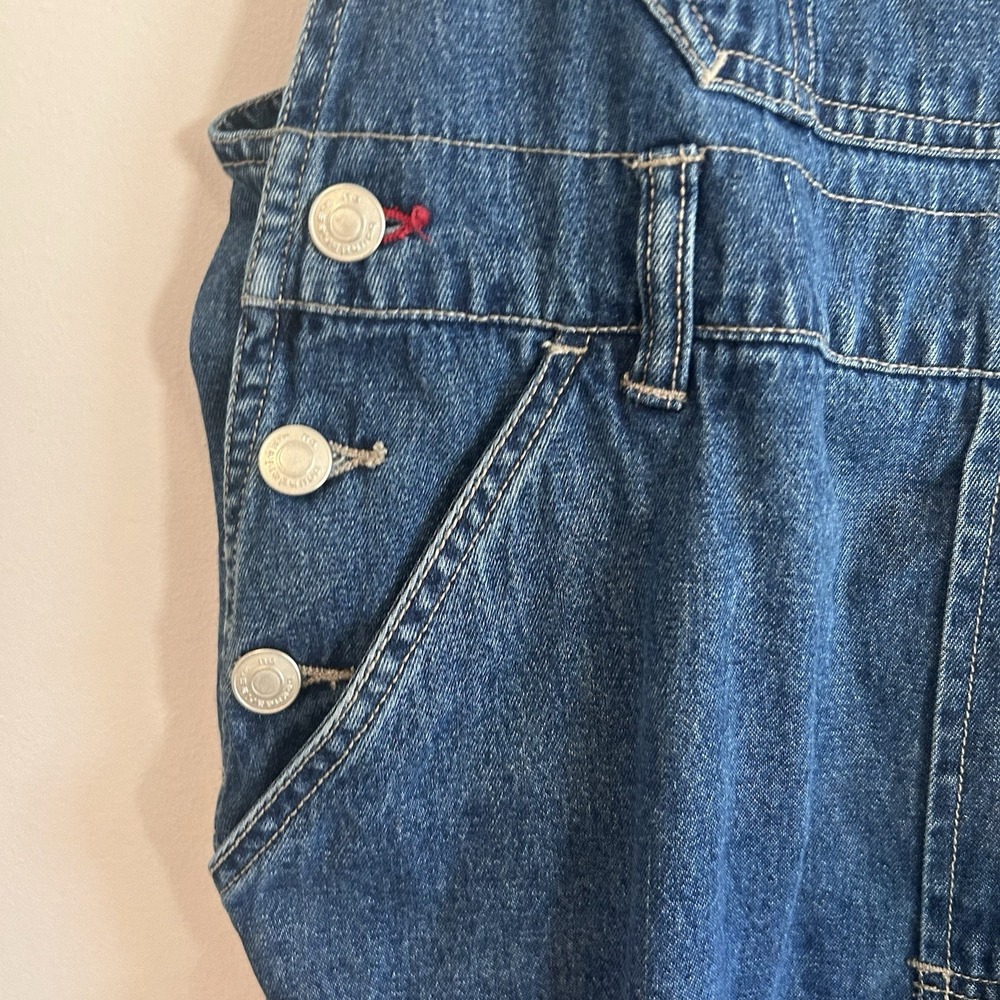 Vtg Y2K 90s No Boundaries Denim Overalls Juniors Size M 7/9 Blue Carpenter - Picture 6 of 14